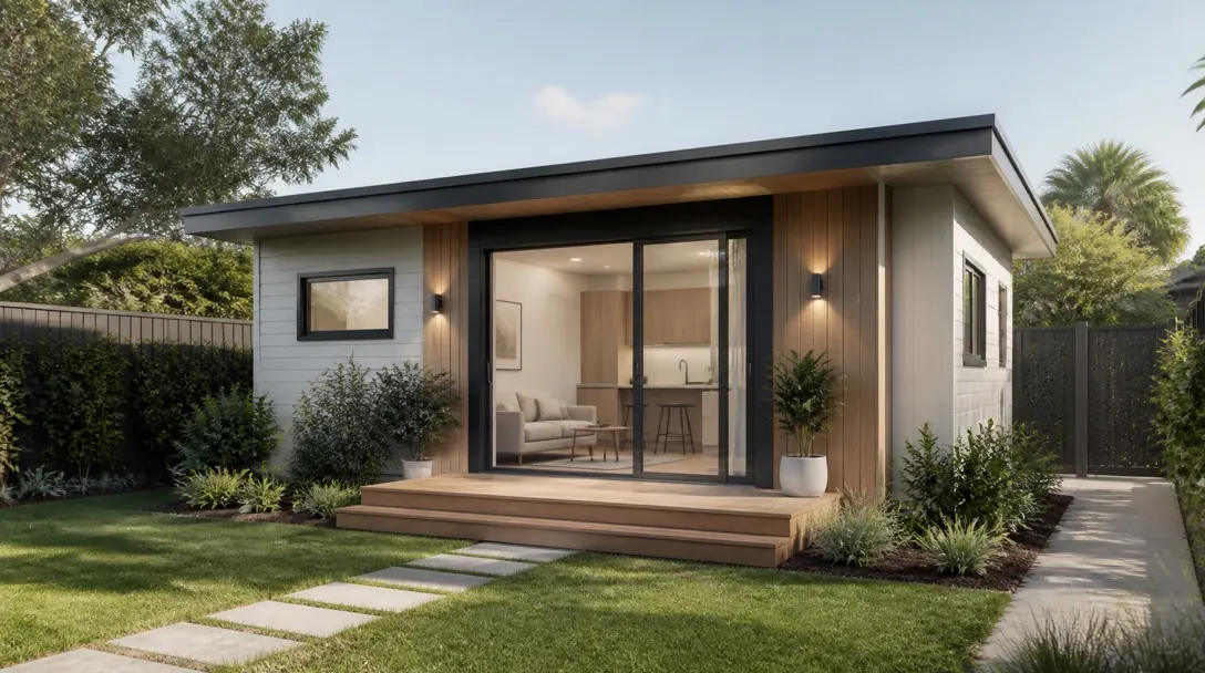 FrameLab Granny Flat kit — compact prefabricated timber home for Australian backyards